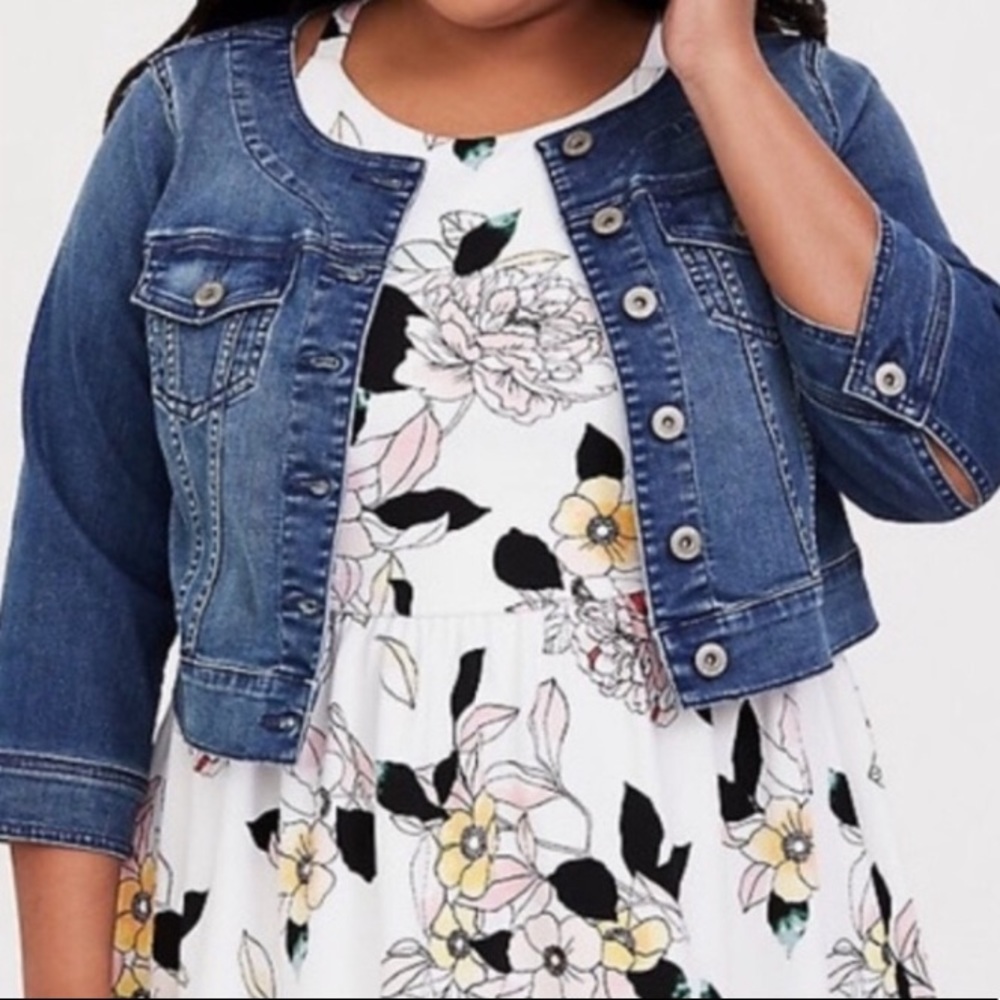 Torrid Cropped Denim Jacket
